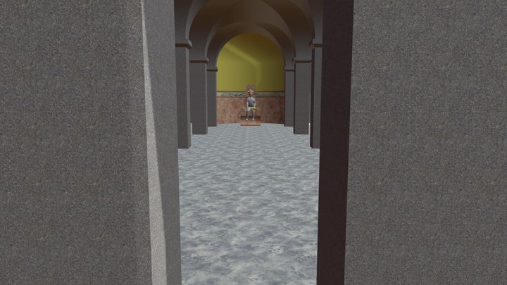 Diocletian's Throne Room with the Peutinger Map 3D Model