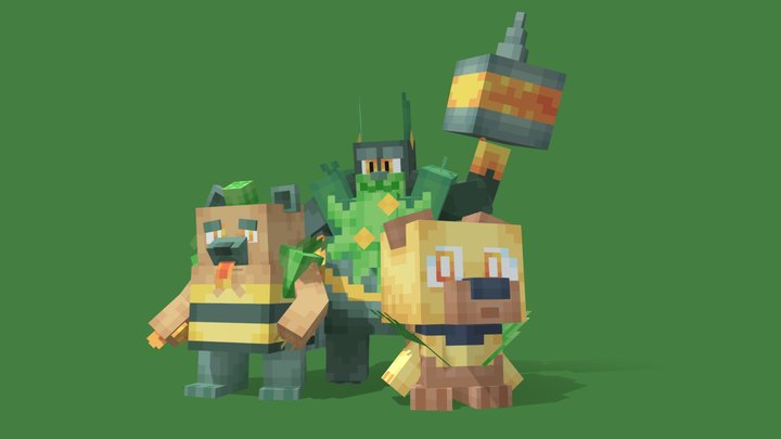 Grumbee, Buzzum, and Florabosca 3D Model