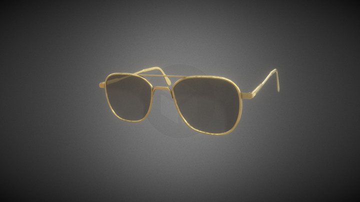 Golden Sunglasses 3D Model