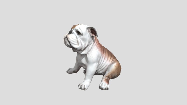 Bulldog Statue 3D Model