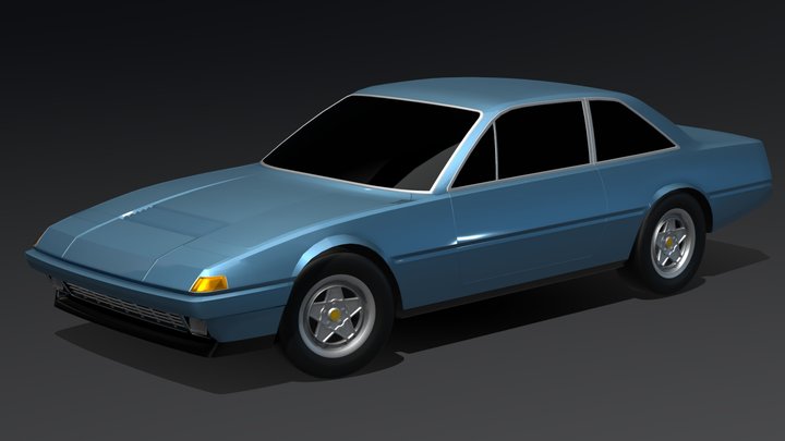 Fictional 1985 Ferrari 412GT 3D Model