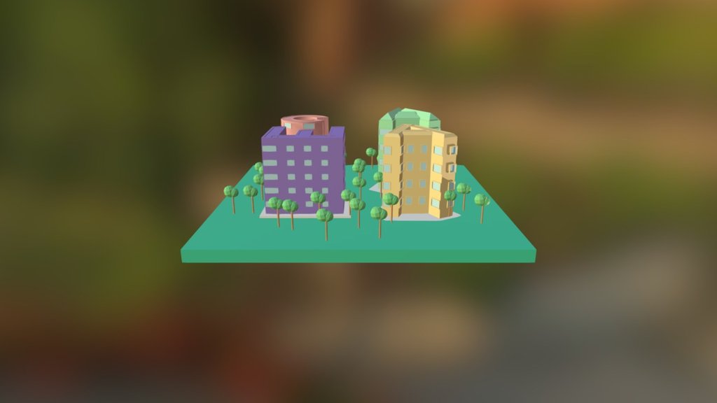 Low poly buildings