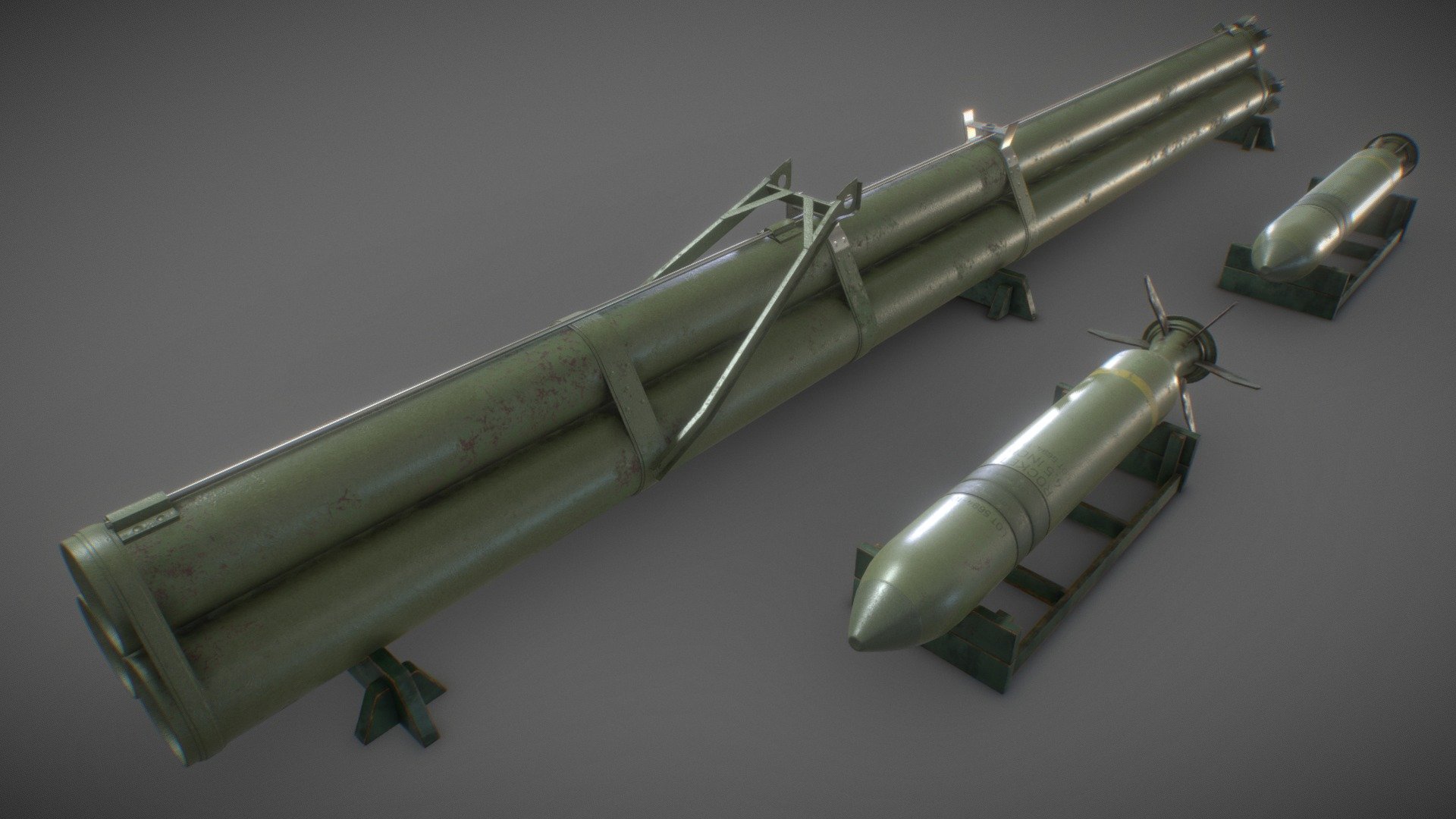 Game Art: M8 4.5inch Rockets With M10 Launcher - Buy Royalty Free 3D ...