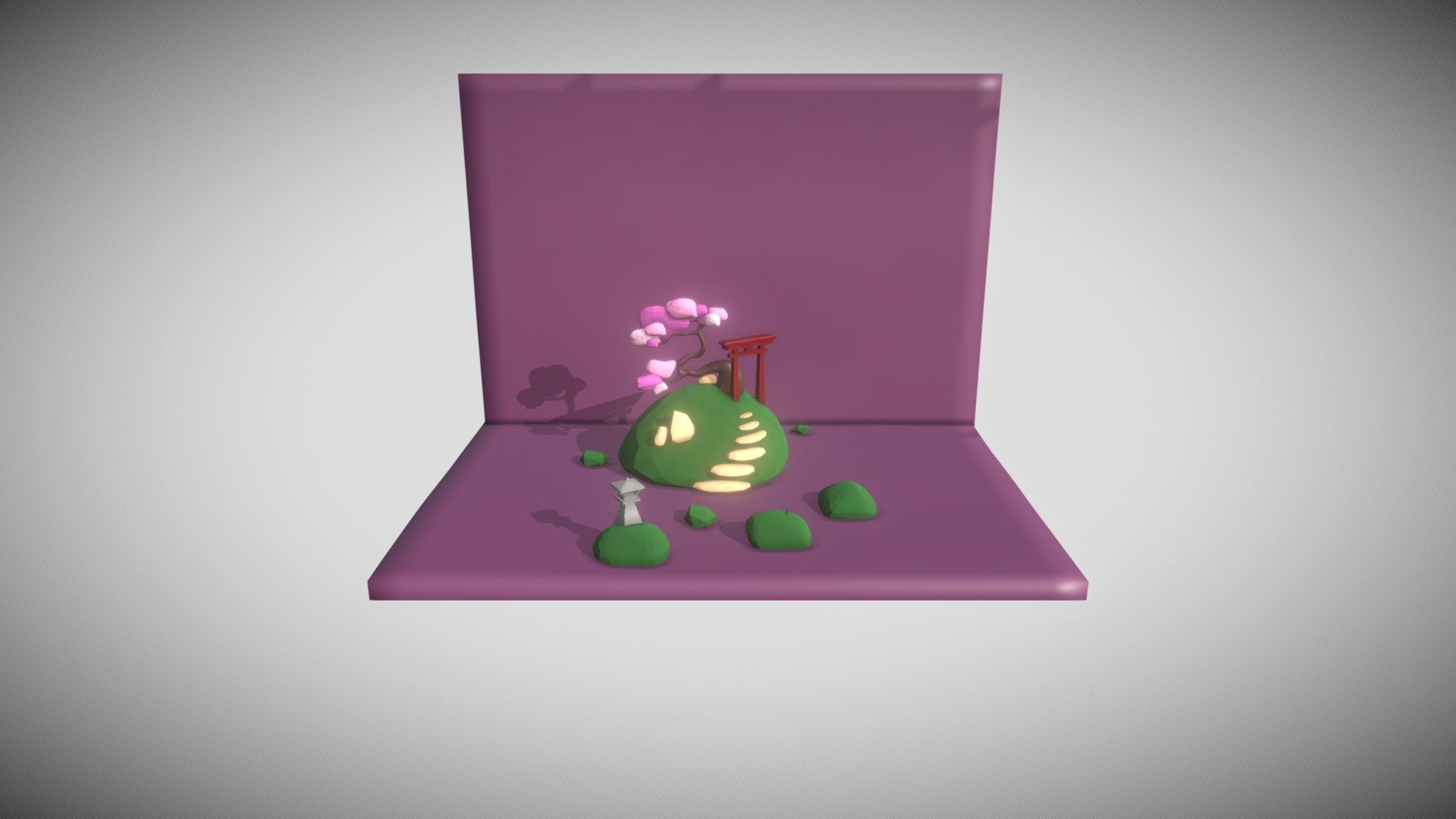 Japonese Scene Low Poly