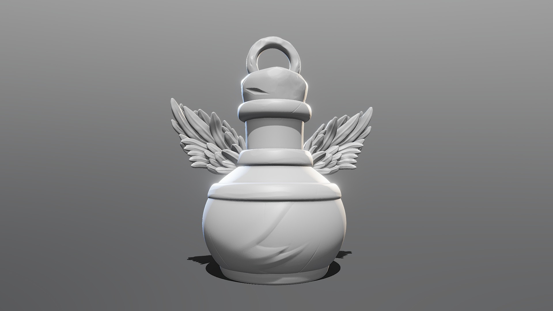 3D model KeyChain Life Potion - This is a 3D model of the KeyChain Life Potion. The 3D model is about a white vase with feathers.