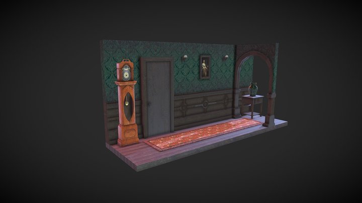 Haunted Hallway Diorama 3D Model