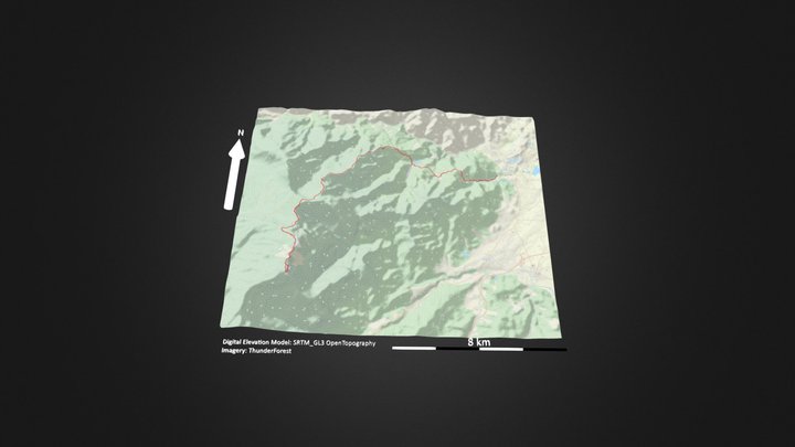 峨眉山（万年寺线）_等高地图 – Free 3D Model STL
