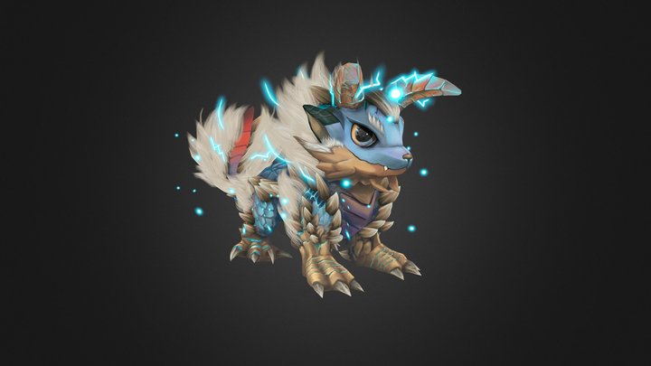 Zinogre (chibi) handpainted - MH 3D Model