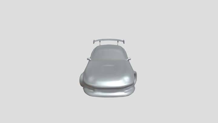orange sports supra car with decals 3D Model