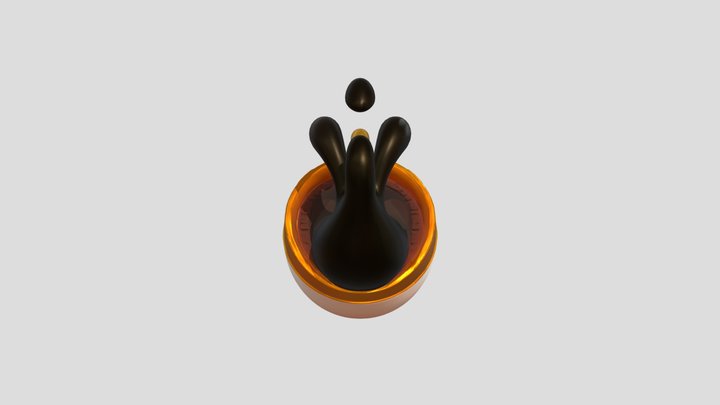 Stylized coffee cup with splash 3D Model