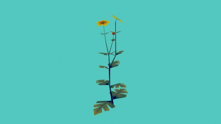 Low Poly Flower 3D Model
