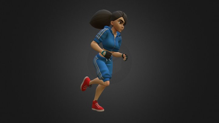 Realtime character "Alpha" running 3D Model