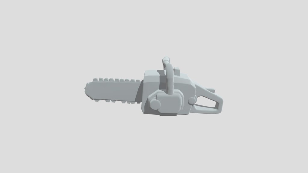 low poly cartoon stylized chainsaw, game asset