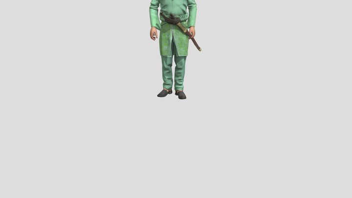 bendahara - Kneeling Down 3D Model