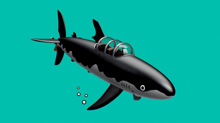 Shark Submarine - The Adventures of Tintin 3D Model