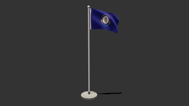 Seamless Animated Kentucky Flag 3D Model