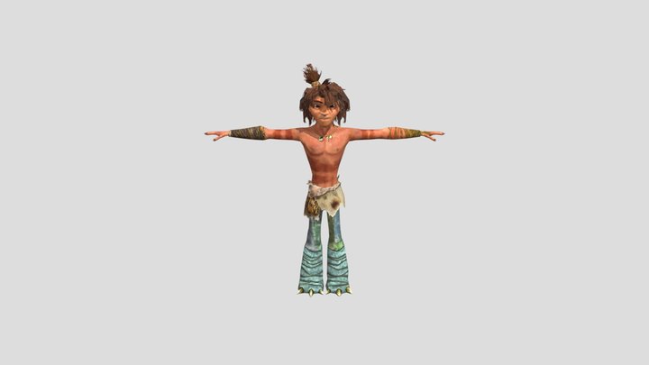 Wii-the-croods-prehistoric-party-guy 3D Model