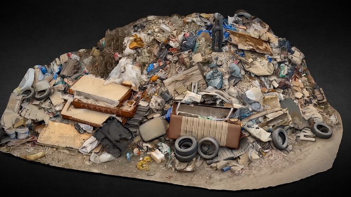 trash pile mixed photoscan 3D Model