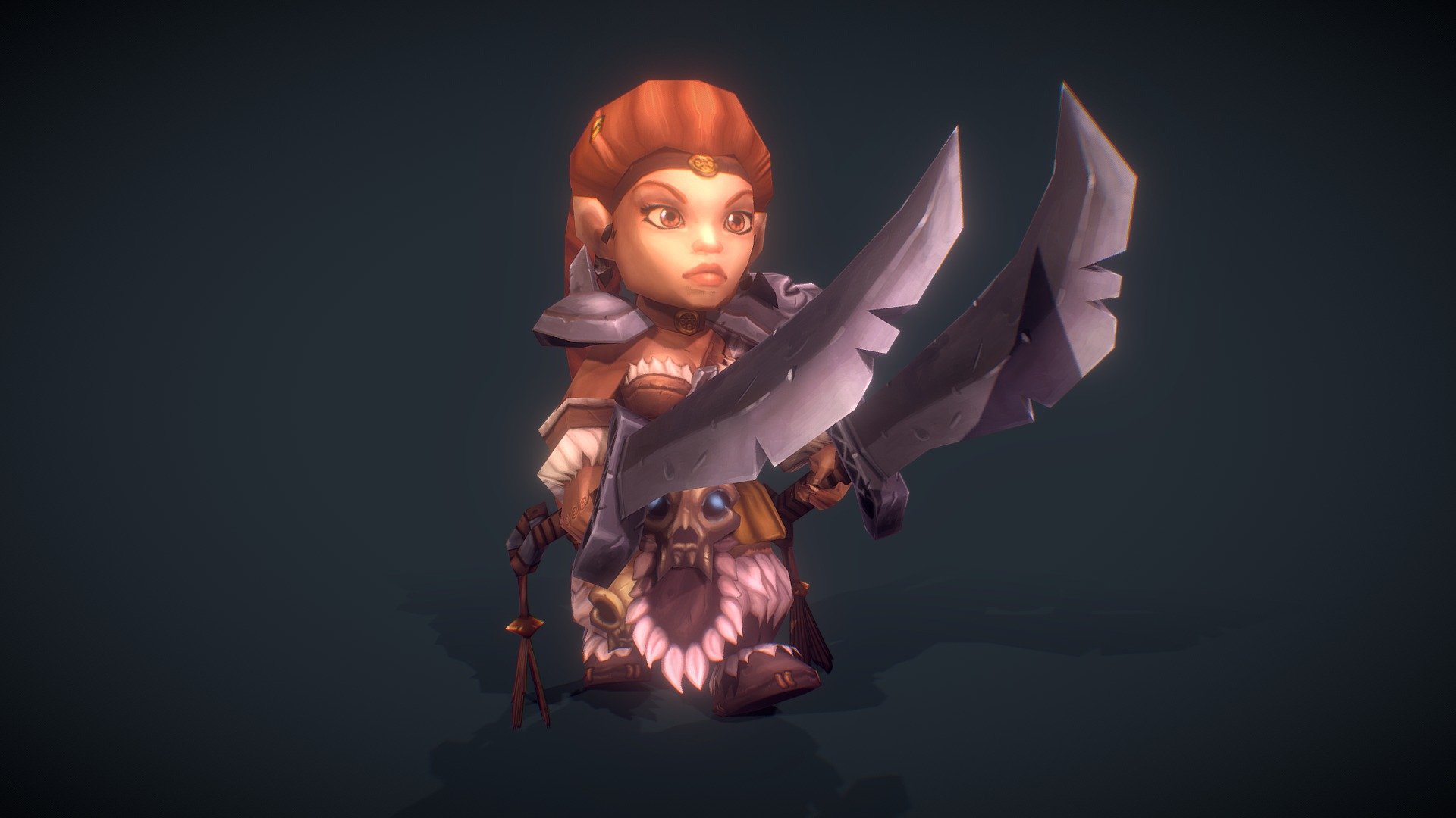 Mini Barbarian Girl Sonya - Buy Royalty Free 3D model by BitGem ...