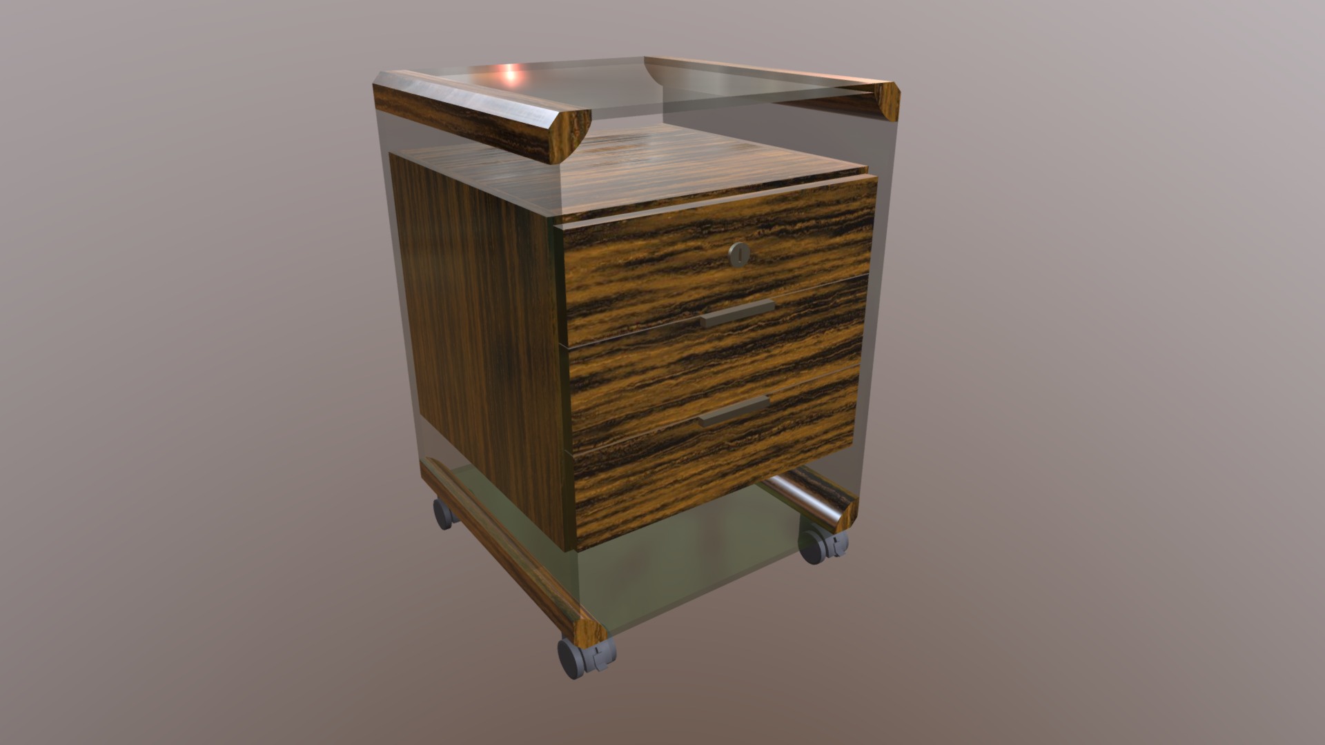 3D model Nightstand - This is a 3D model of the Nightstand. The 3D model is about a wooden dresser with drawers.