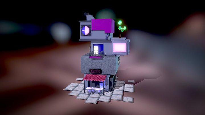 Cyberpunk Diorama 3D Model