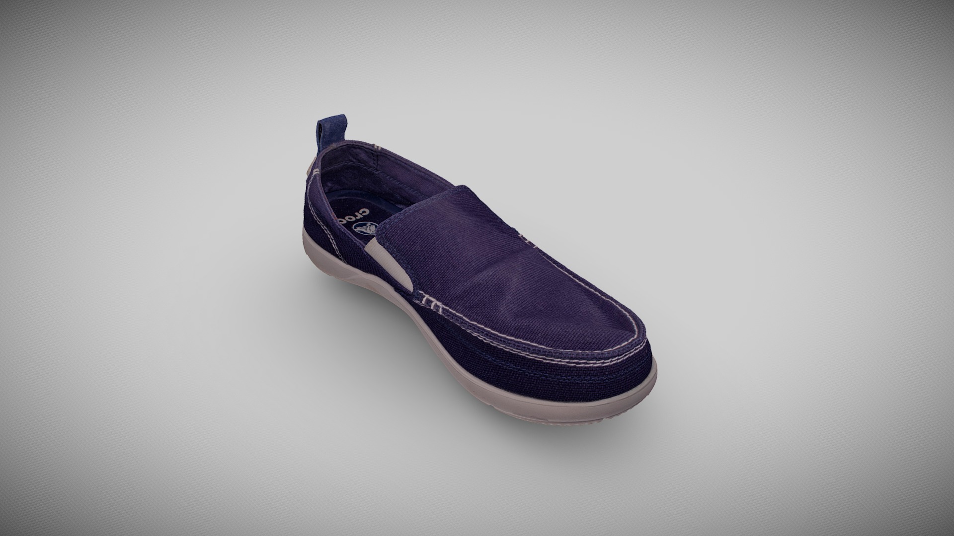 3D model Blue Canvas Shoe - This is a 3D model of the Blue Canvas Shoe. The 3D model is about a blue and white shoe.
