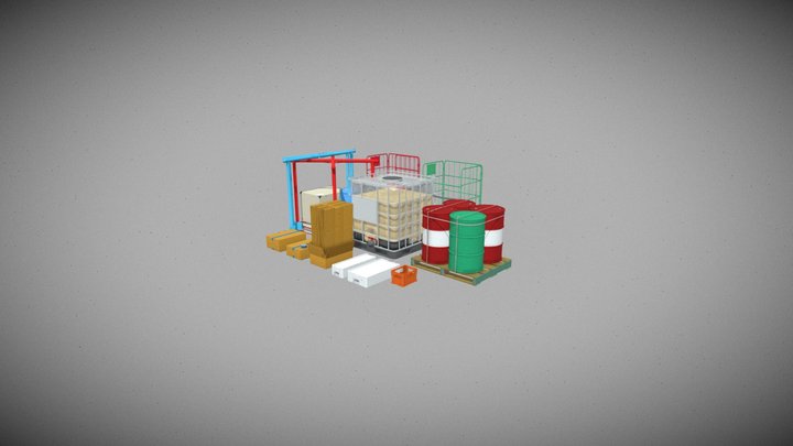 pellet with objects 3D Model