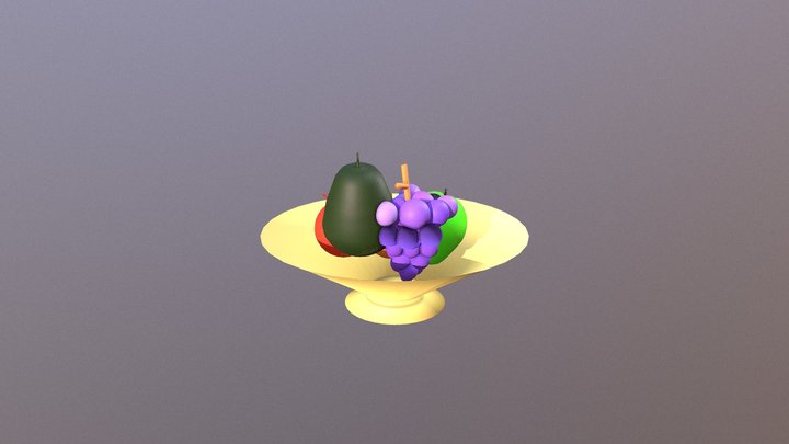 Fruits In Bowl 3D Model