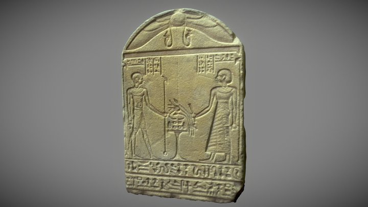 Stele dedicated to King Amenhotep I and Imhotep 3D Model