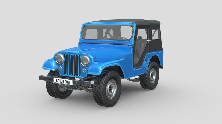 Low Poly Car - Jeep CJ5 1954 3D Model