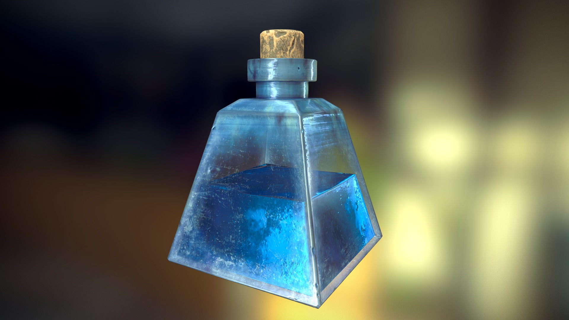 3D model Blue Tonic Potion - This is a 3D model of the Blue Tonic Potion. The 3D model is about a bottle of water.