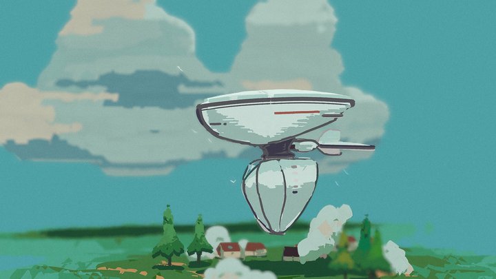 Airship arrival miniature