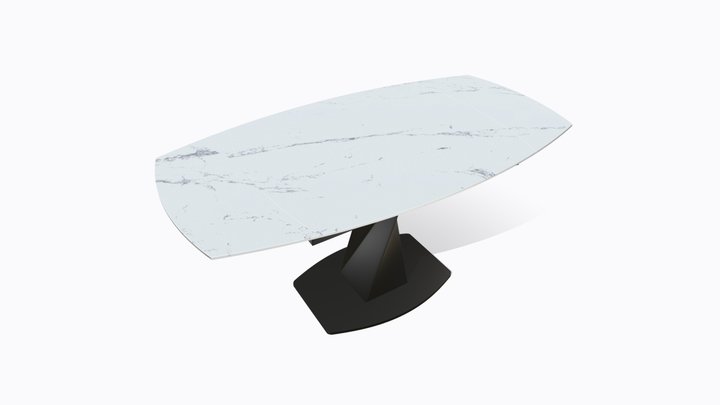 Extendible table with shelf extension Twist 5536 3D Model