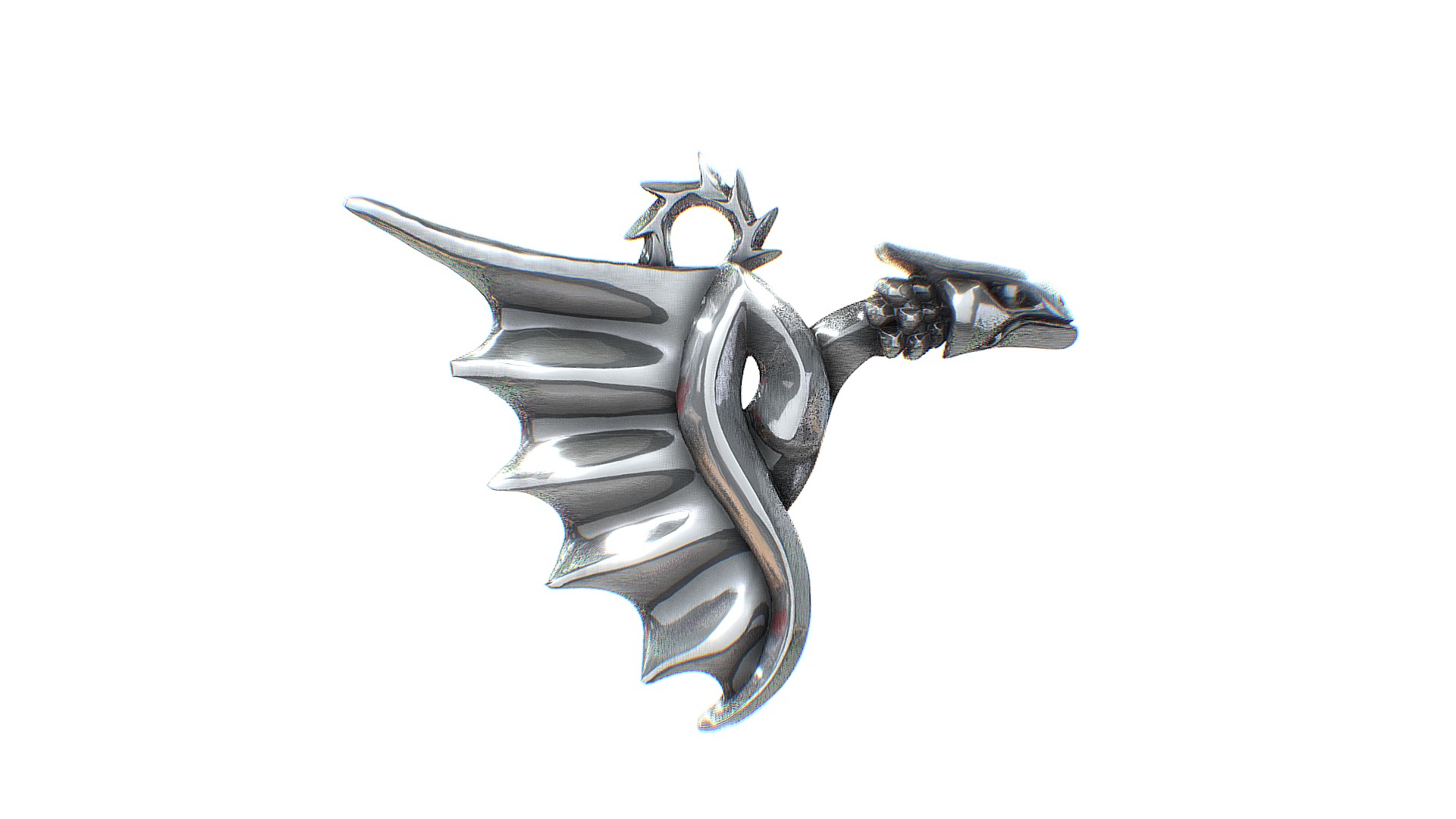 3D model Dragon Watch - This is a 3D model of the Dragon Watch. The 3D model is about a silver and black ring.