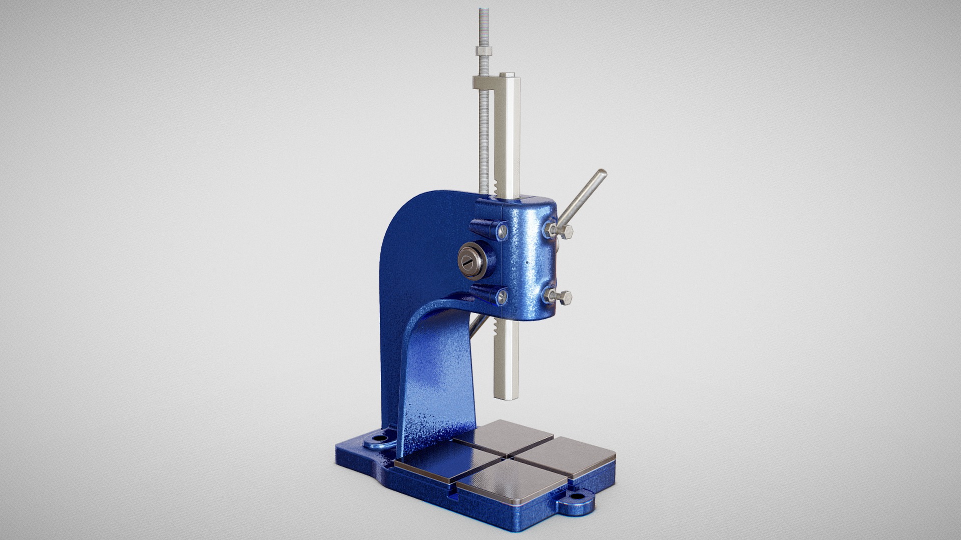 3D model Precision Bench Press 01 (Clean) - This is a 3D model of the Precision Bench Press 01 (Clean). The 3D model is about a blue machine with a long antenna.