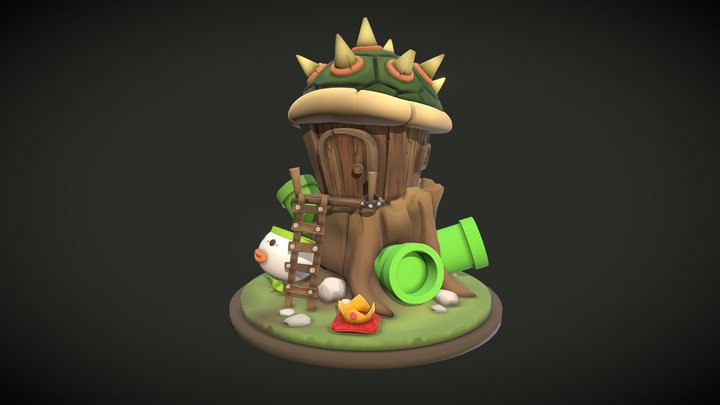 Bowsers treehouse - DAE Sculpting Final 3D Model