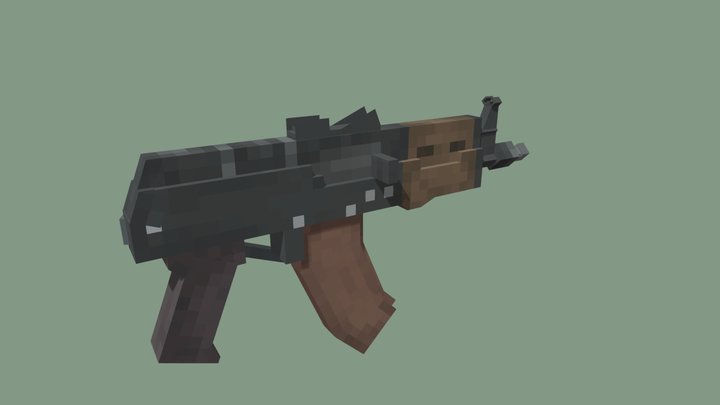 low-poly Aks 74u 3D Model