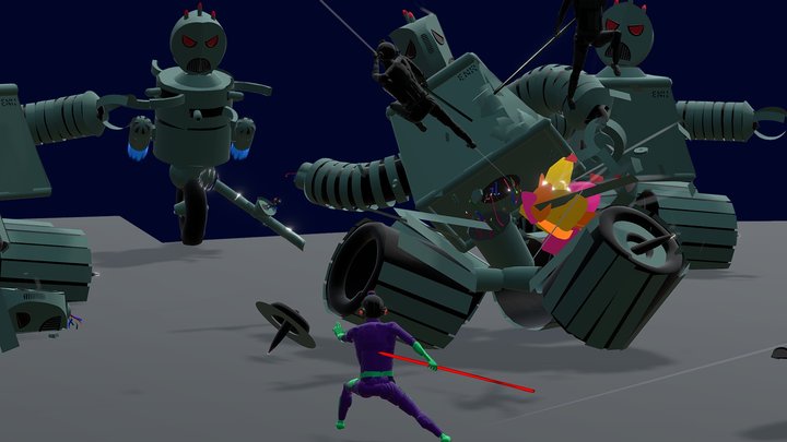 Warrior Wren vs. Evil Natured Robots 3D Model