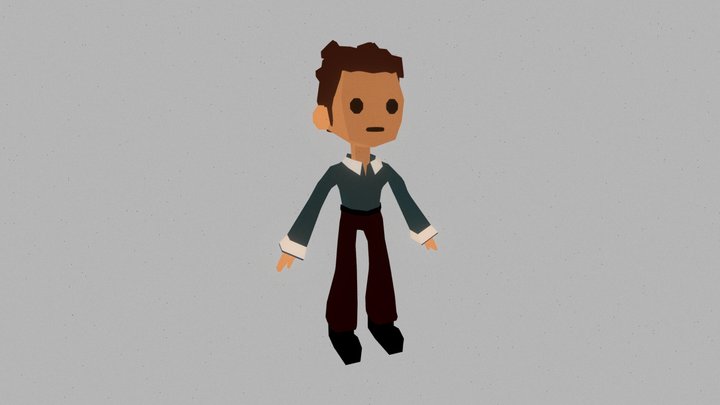 Boy Low Poly Character 3D Model