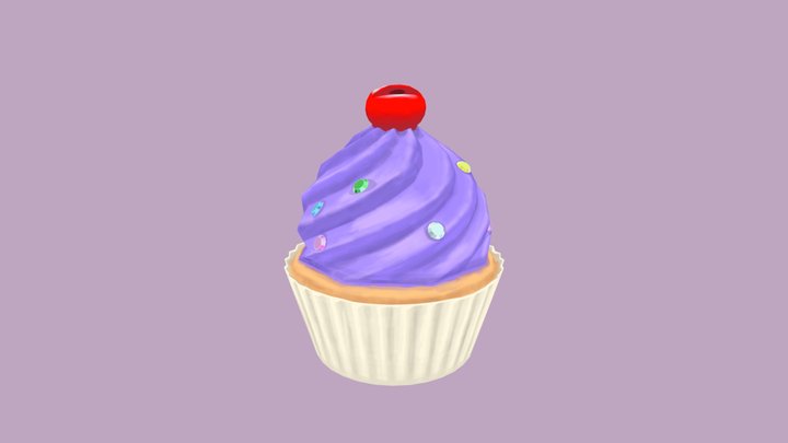 Bejeweled Cupcake 3D Model