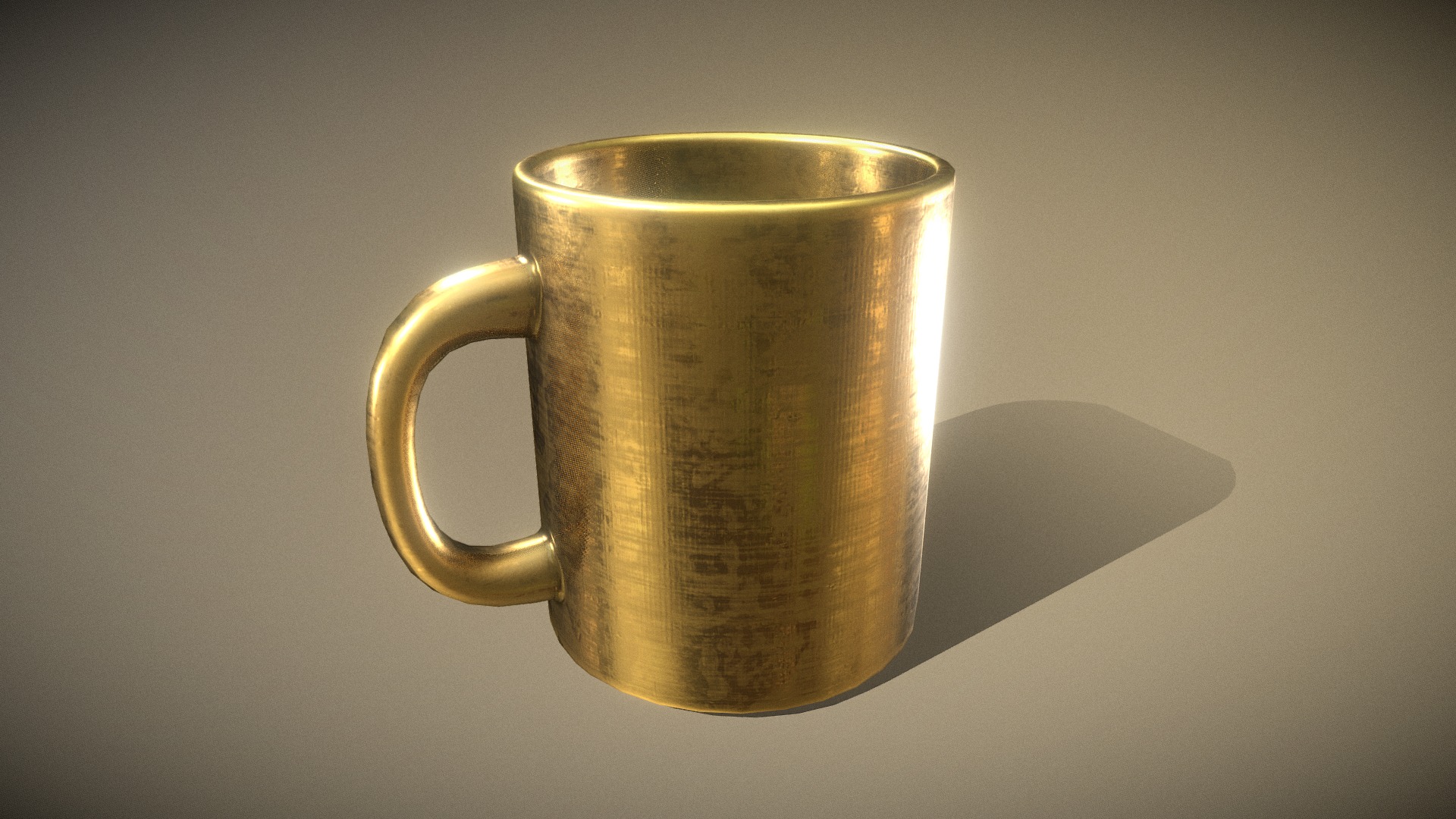 3D model Coffee Cup Gold Version - This is a 3D model of the Coffee Cup Gold Version. The 3D model is about a glass mug with a handle.