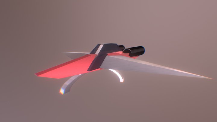 Parked Spaceship 3D Model