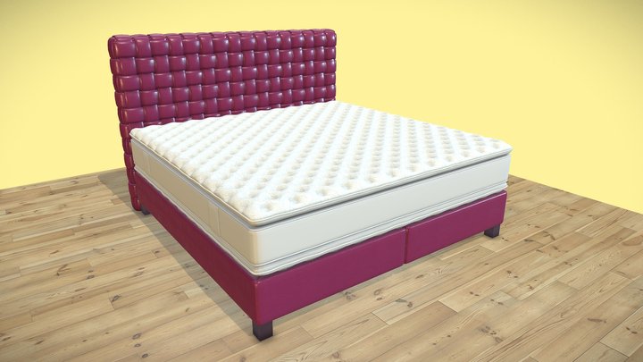 Bed whith ""wicked" headboard 3D Model