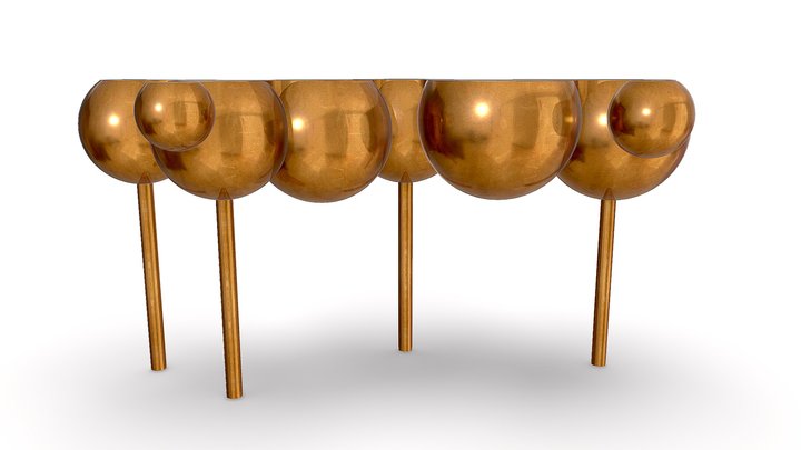TIARA CONSOLE - BRONZED BRASS 3D Model