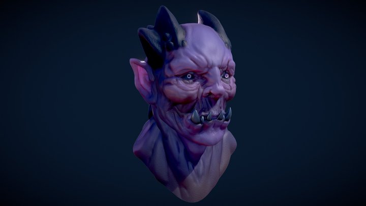 Handpainted Demon Head | Ishmael Chaudhry 3D Model