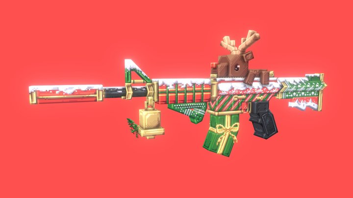 Christmas M4A1 3D Model