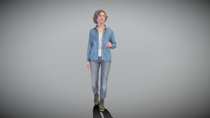 Mature woman walking 329 3D Model