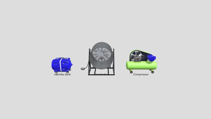 Bomba, ventilador e compressor 3D Model