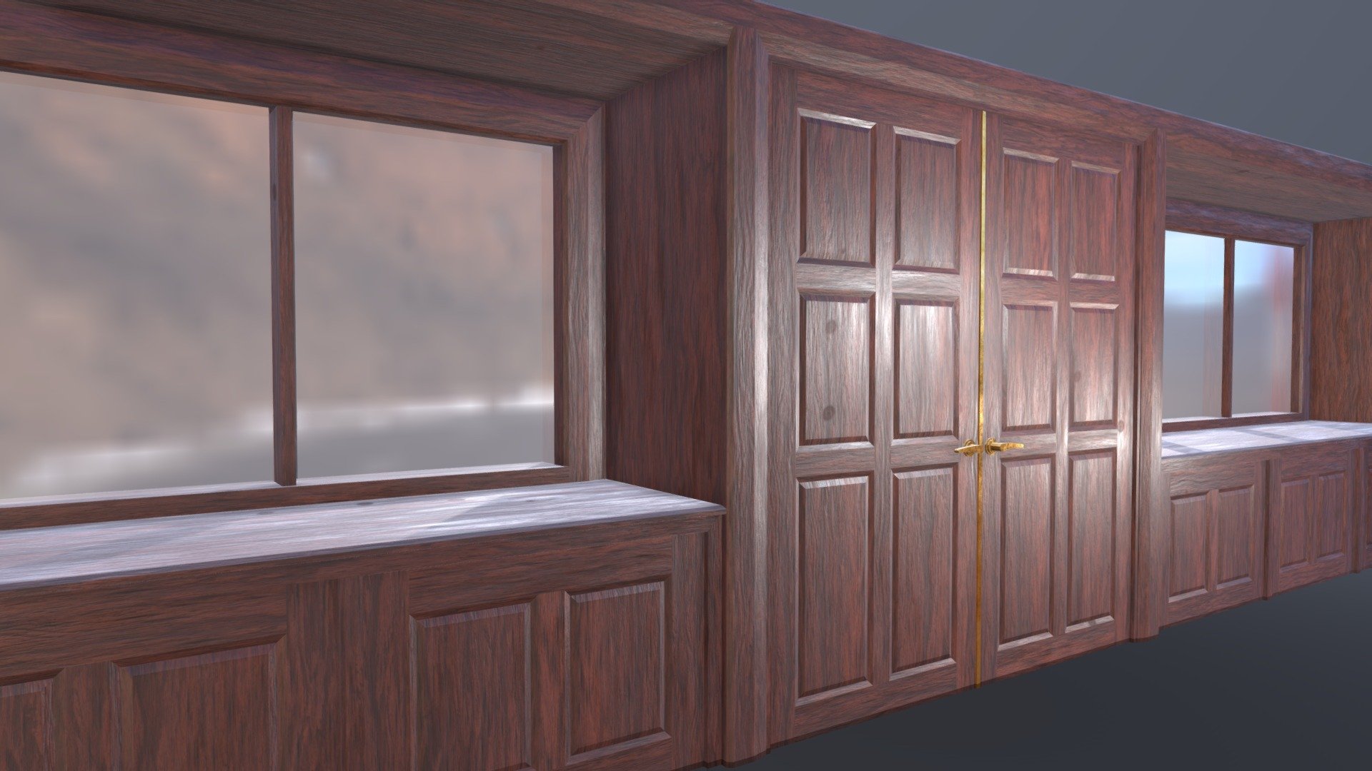 Door and Windows with Cabinet Space