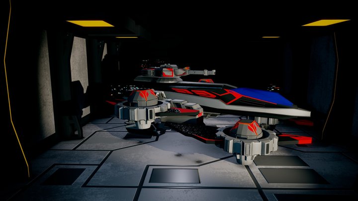 Crimson Spark - Hovercraft 3D Model